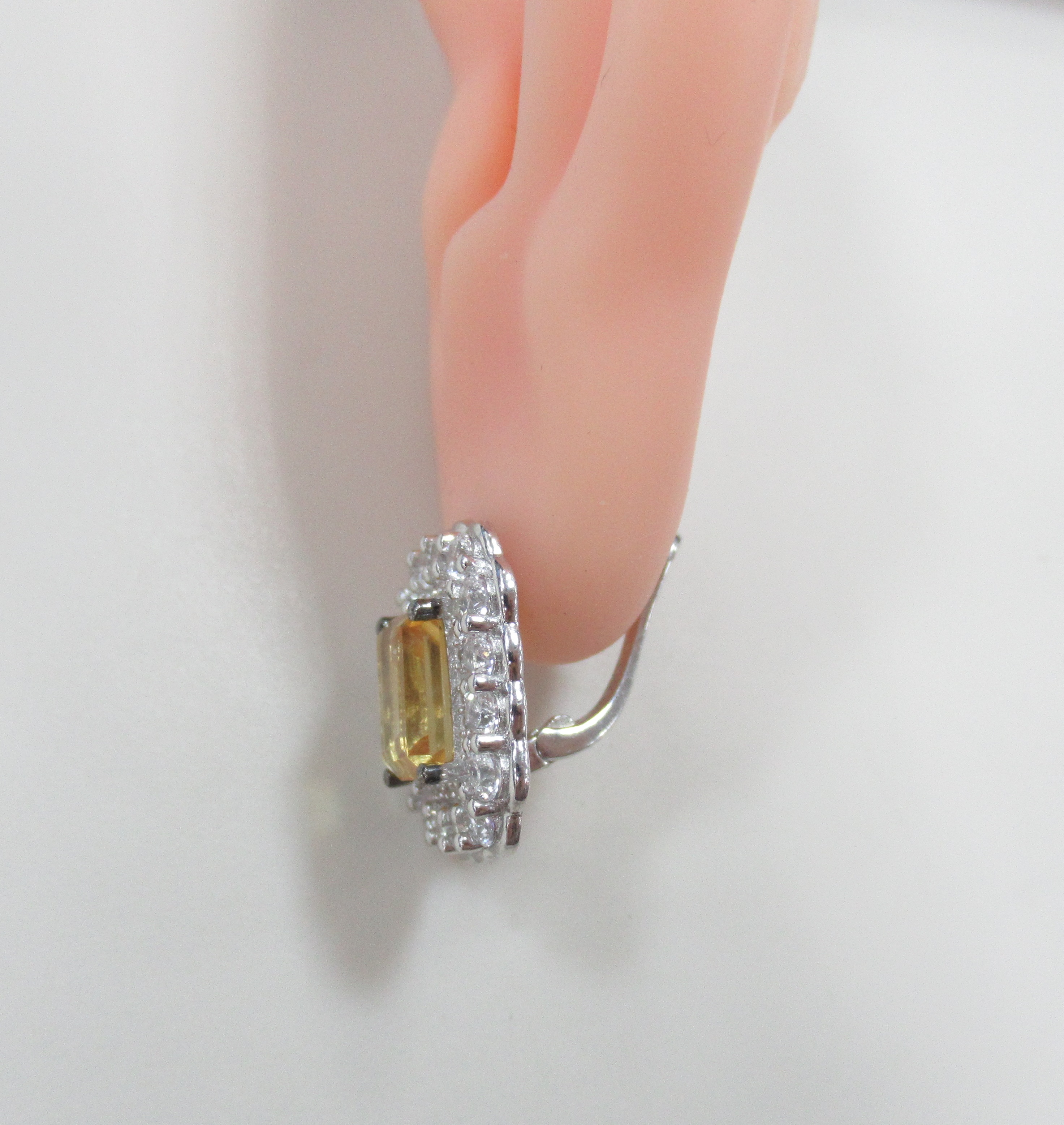 Серебряные серьги с цитринами